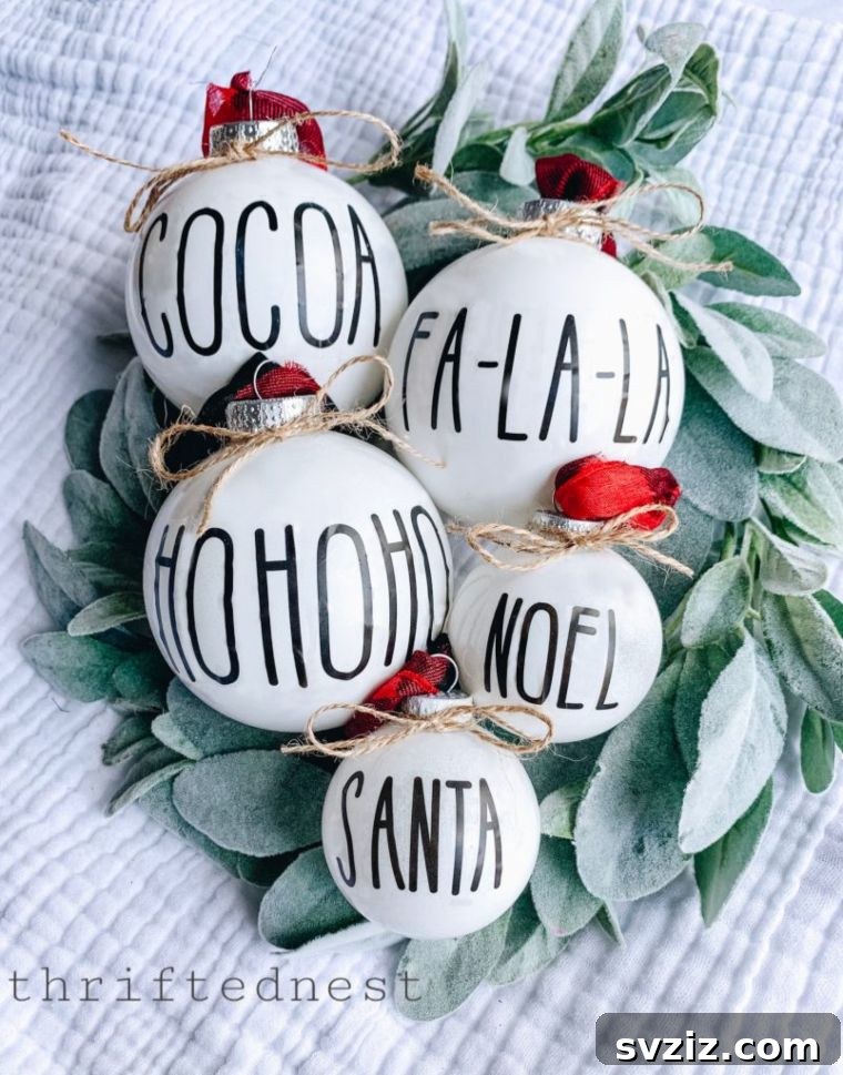 Elevated Farmhouse Tree Ornaments with names