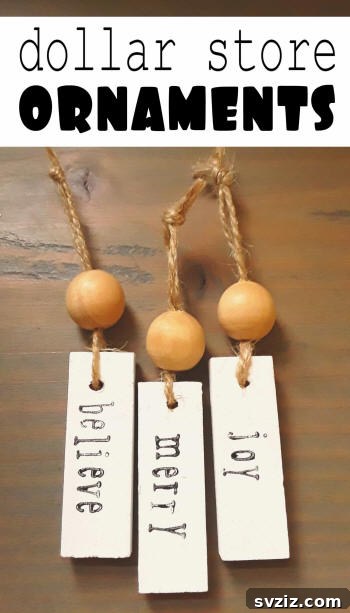 Basic Vintage Dollar Store Ornaments from wooden blocks