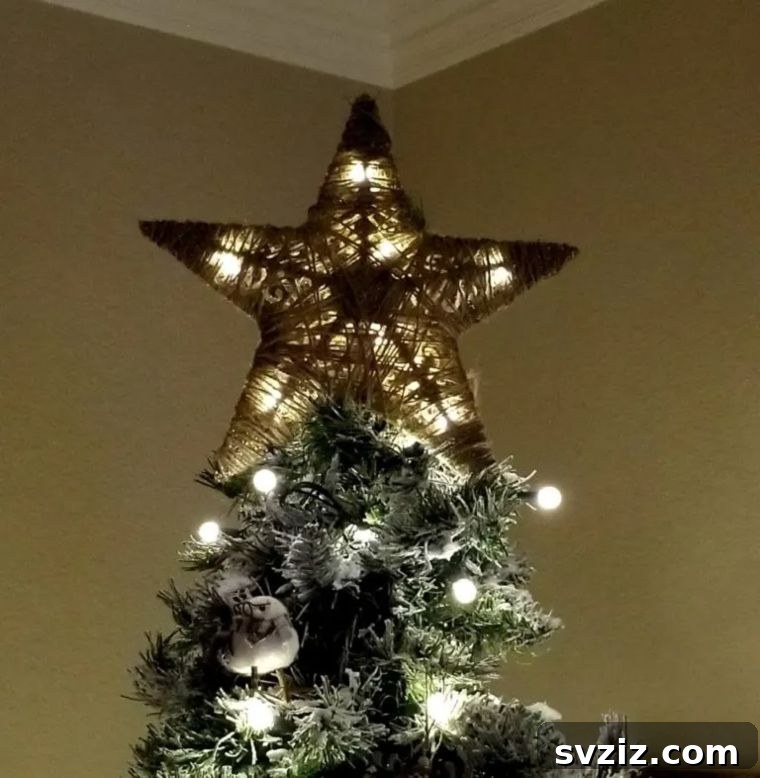 DIY Farmhouse Twine Christmas Tree Topper