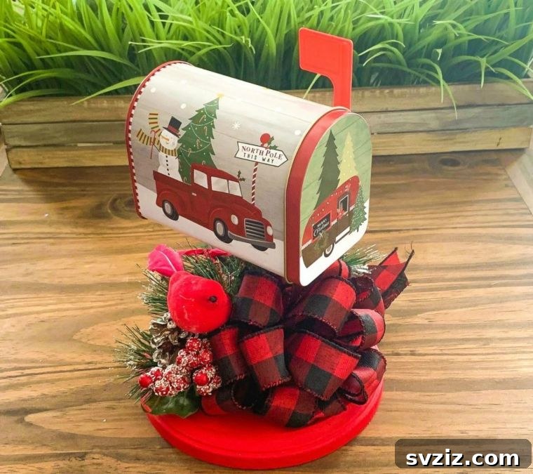 DIY Dollar Store Christmas Mailbox Decor