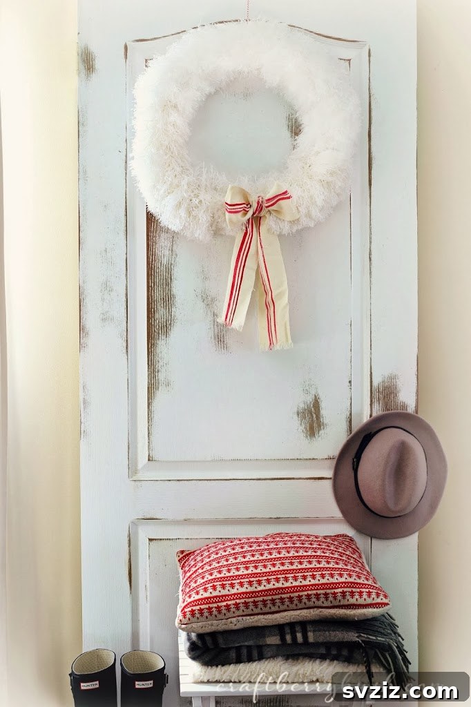 DIY Fluffy Farmhouse Christmas Wreath from dusters