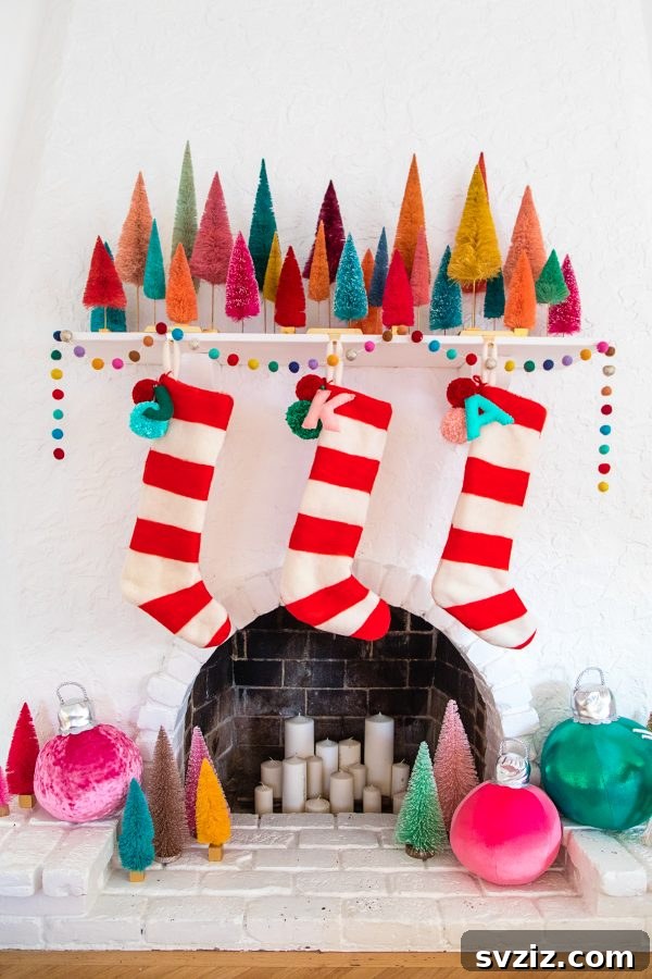 Felted Stripe Christmas Stockings