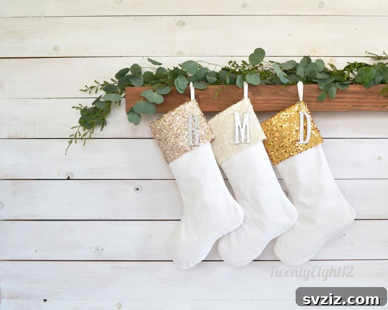 Metallic Personalized Christmas Stocking