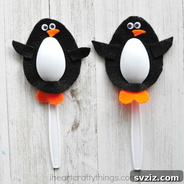 Fun Penguin Craft Ideas for Kids 17 Plastic Spoon Penguin Ornaments
