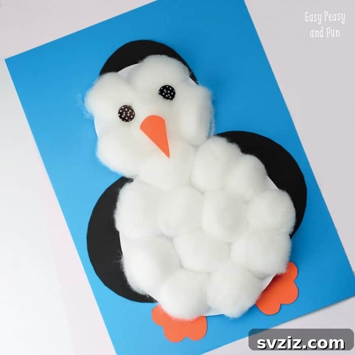 Fun Penguin Craft Ideas for Kids 18 Cotton Ball Penguin