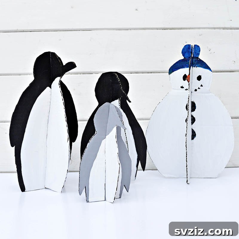 Fun Penguin Craft Ideas for Kids 3 Cardboard Penguin Family