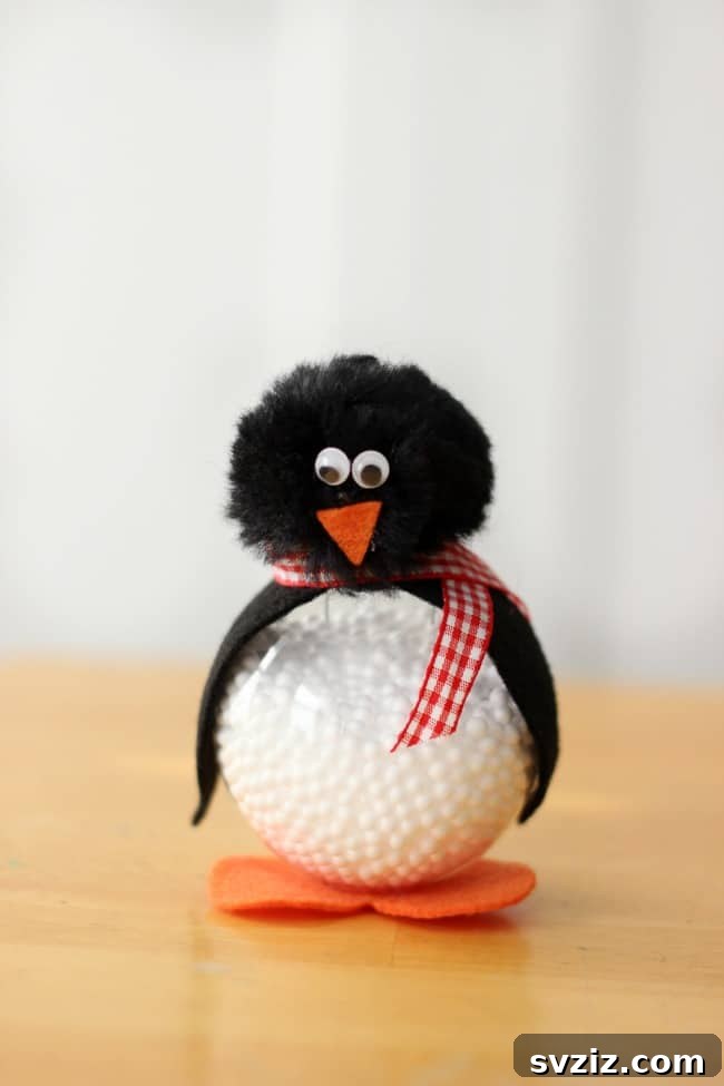Fun Penguin Craft Ideas for Kids 22 little penguin snowball ornament