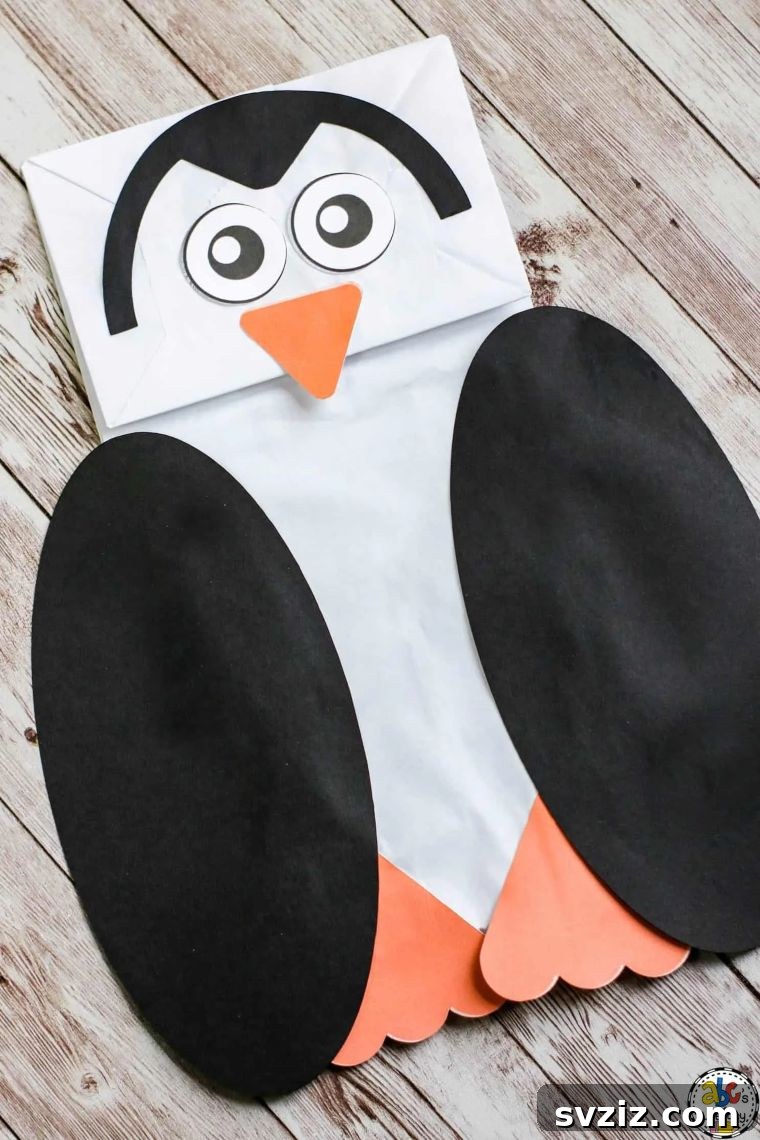 Fun Penguin Craft Ideas for Kids 9 Paper Lunch Bag Penguin