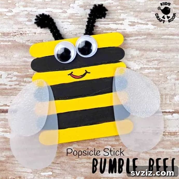 Popsicle Stick Bumblebees