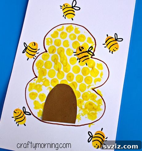 Bubble Wrap Beehive Card