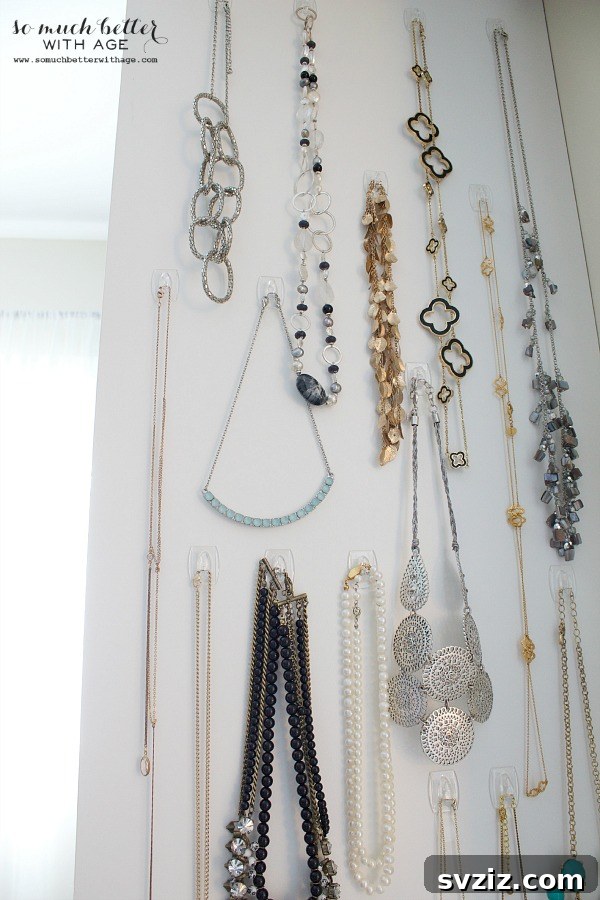 Organize Your Necklaces with Command Hooks
