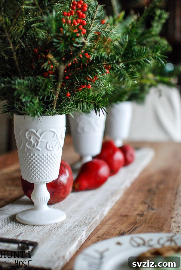 Dollar Tree Magic: DIY Centerpiece Transformations 18 Christmas Milk Glass Centrepiece