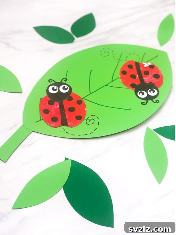 Easy Apple Stamp Ladybug Craft for Children