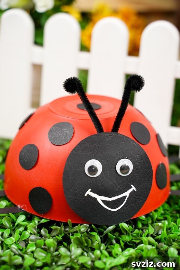 DIY Upcycled Ladybug Bowl Decoration