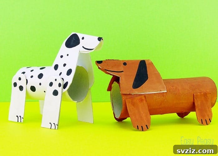 Pawsome Doggy DIYs for Little Ones 11 Toilet Paper Roll Dogs