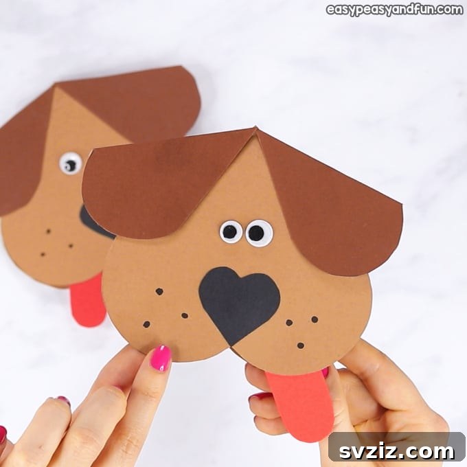 Pawsome Doggy DIYs for Little Ones 22 Heart Dog Celebration Card