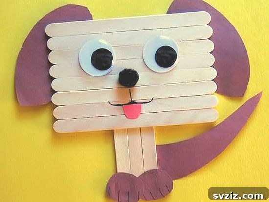 Pawsome Doggy DIYs for Little Ones 28 Popsicle Stick Puppy Dog