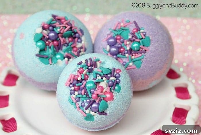18 Magical Mermaid DIY Projects for Little Ariel Enthusiasts 14 Lush DIY Mermaid Bath Bombs featuring vibrant colors and sparkling glitter, infused with coconut oil for extra hydration.