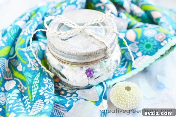 18 Magical Mermaid DIY Projects for Little Ariel Enthusiasts 15 Vibrant Fizzing Mermaid Bath Salts in a decorative jar, easy to make and perfect for a relaxing bath.
