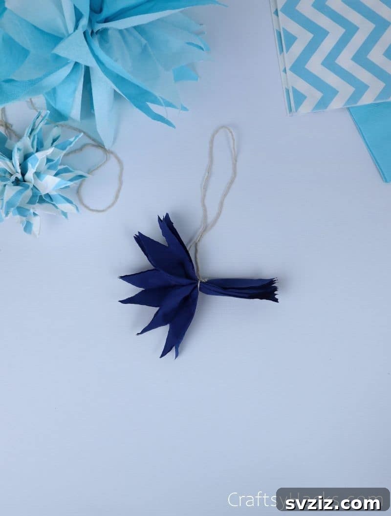 pom pom with cut outs on one side