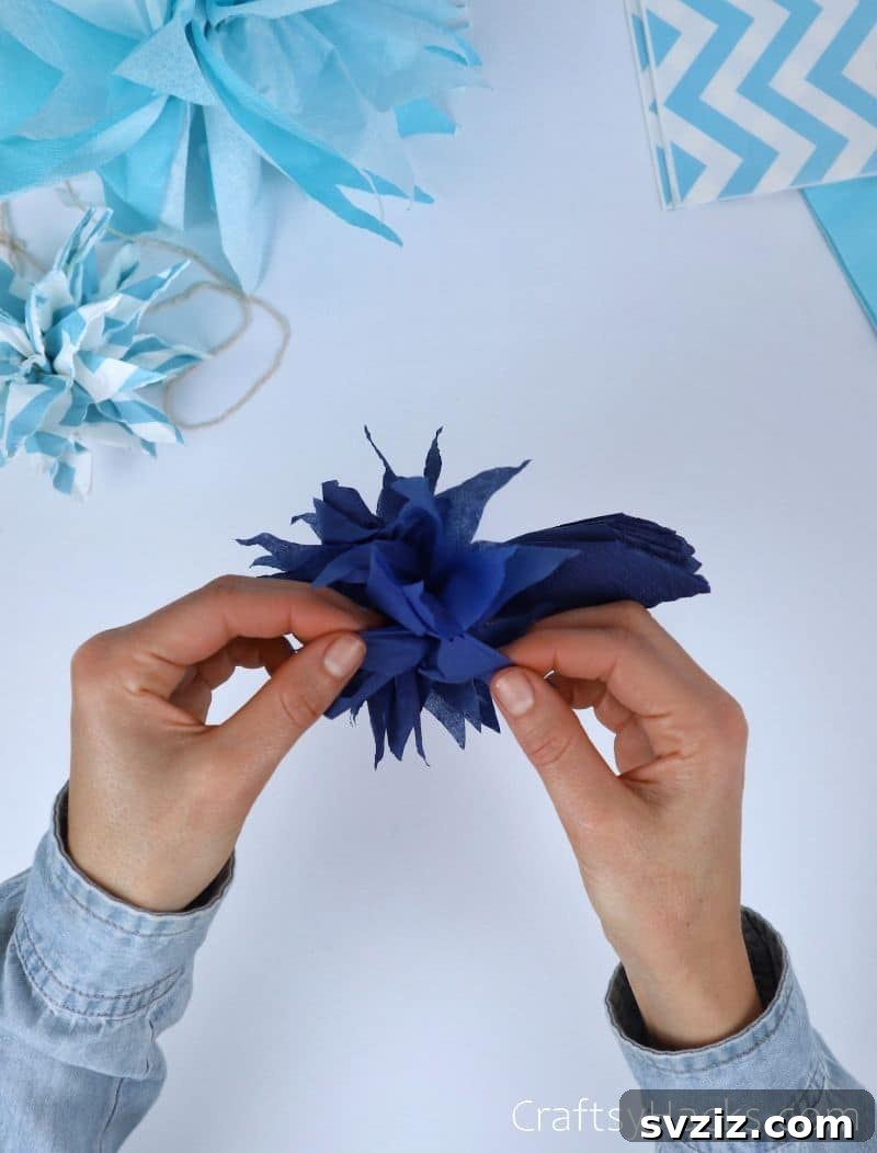 separating tissue paper