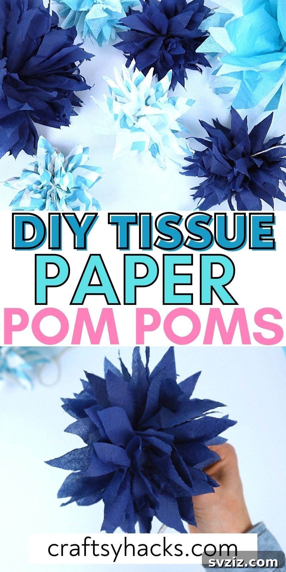 DIY tissue paper pom poms