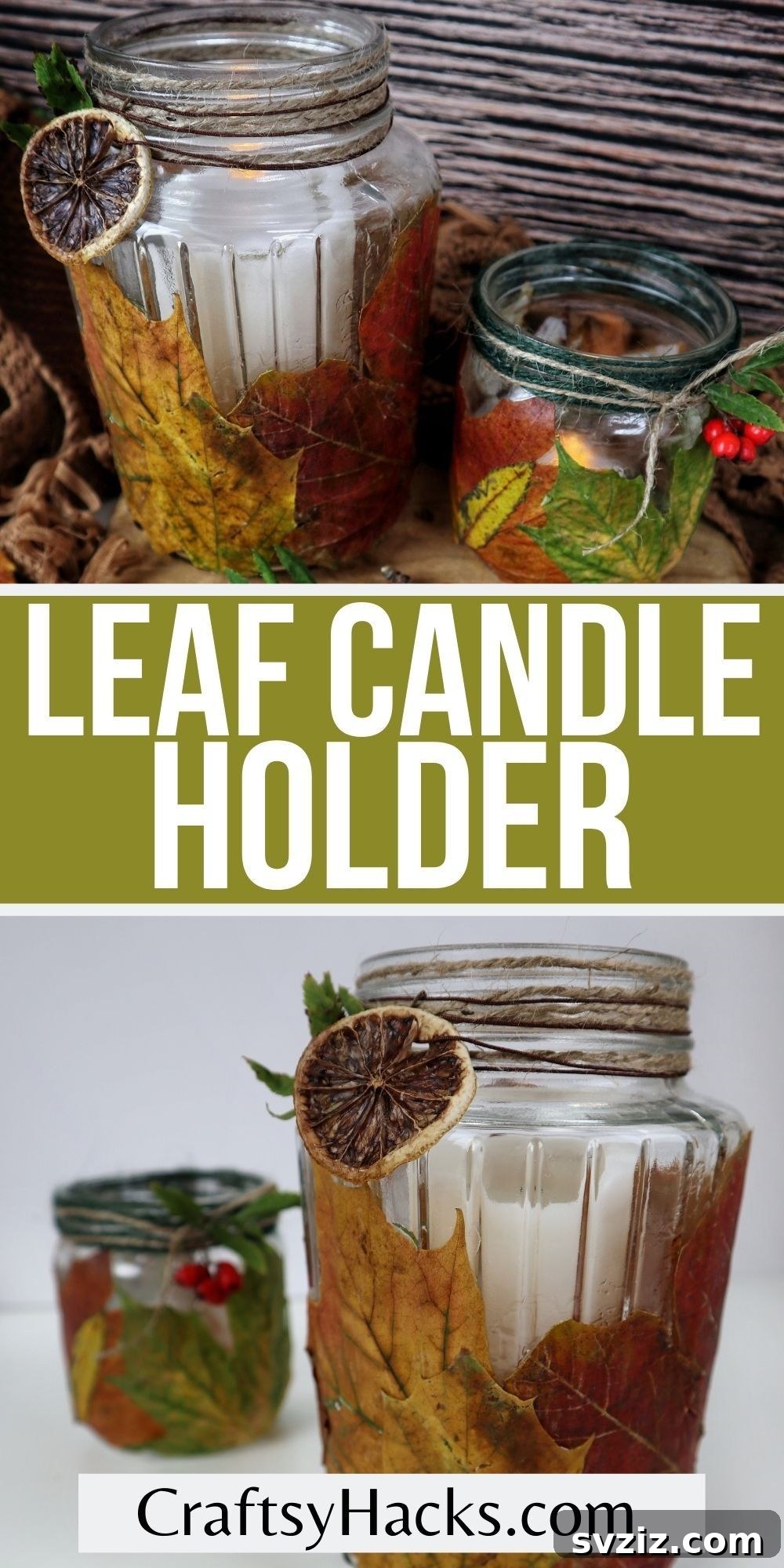 A wide shot of a glowing DIY leaf candle holder as a centerpiece, highlighting the cozy ambiance it creates.
