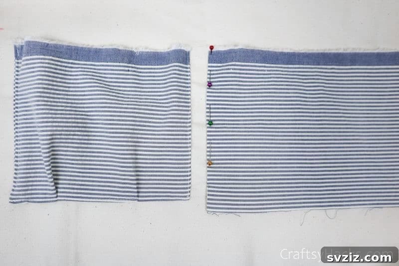 A patterned fabric pocket piece pinned onto the main organizer base