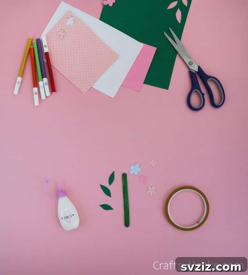 craft supplies to make flowers for paper plate