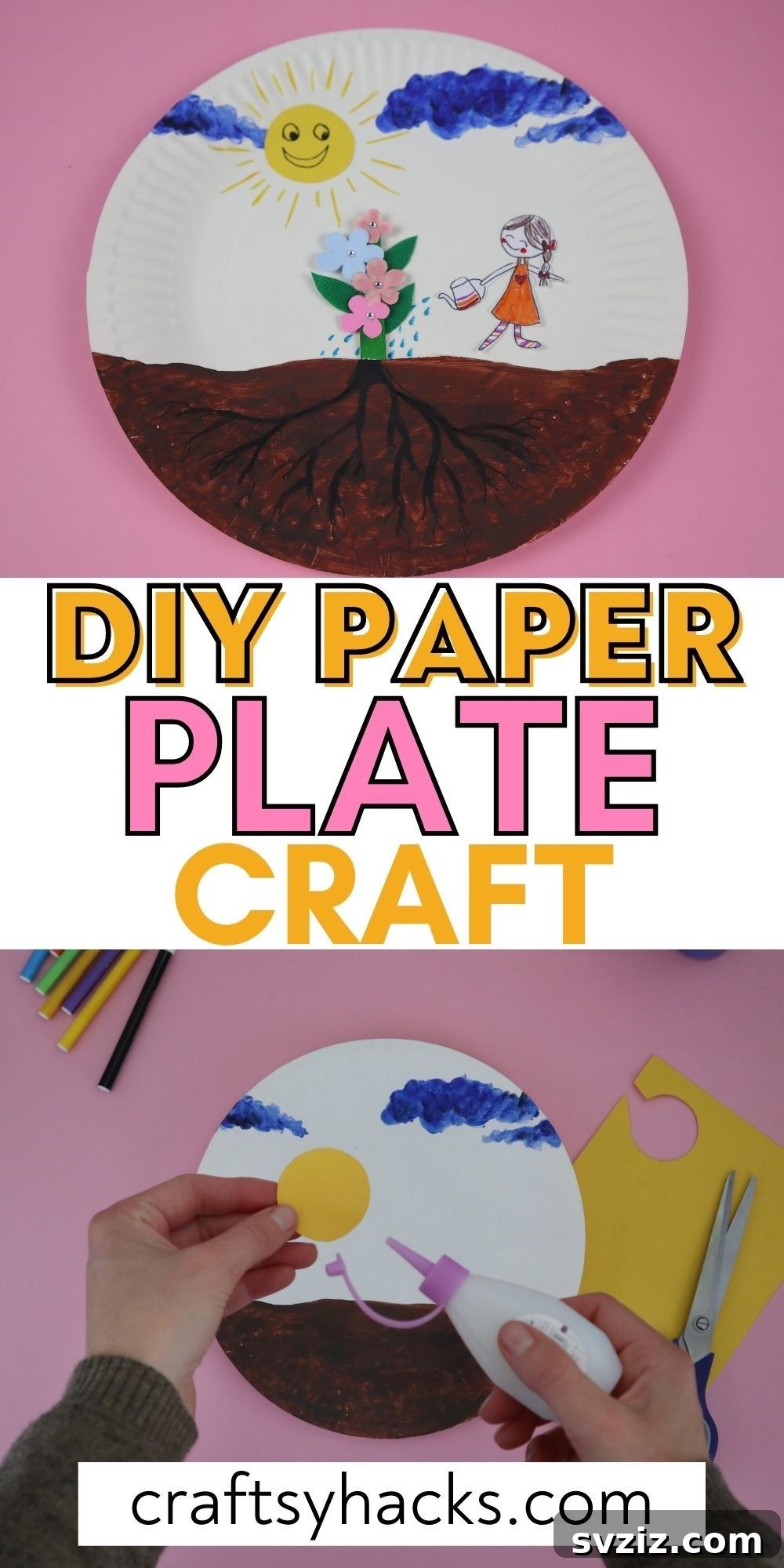 diy paper plate flower craft for children