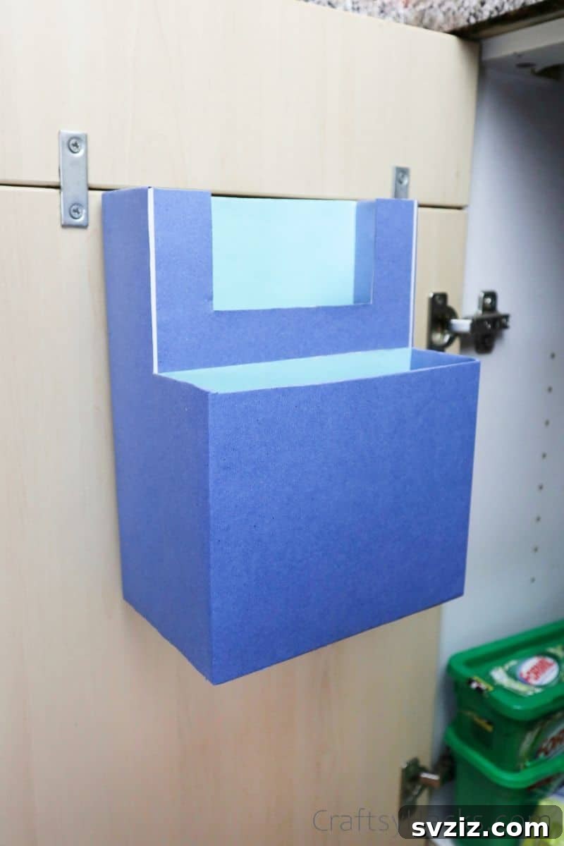 DIY organizer on cabinet door
