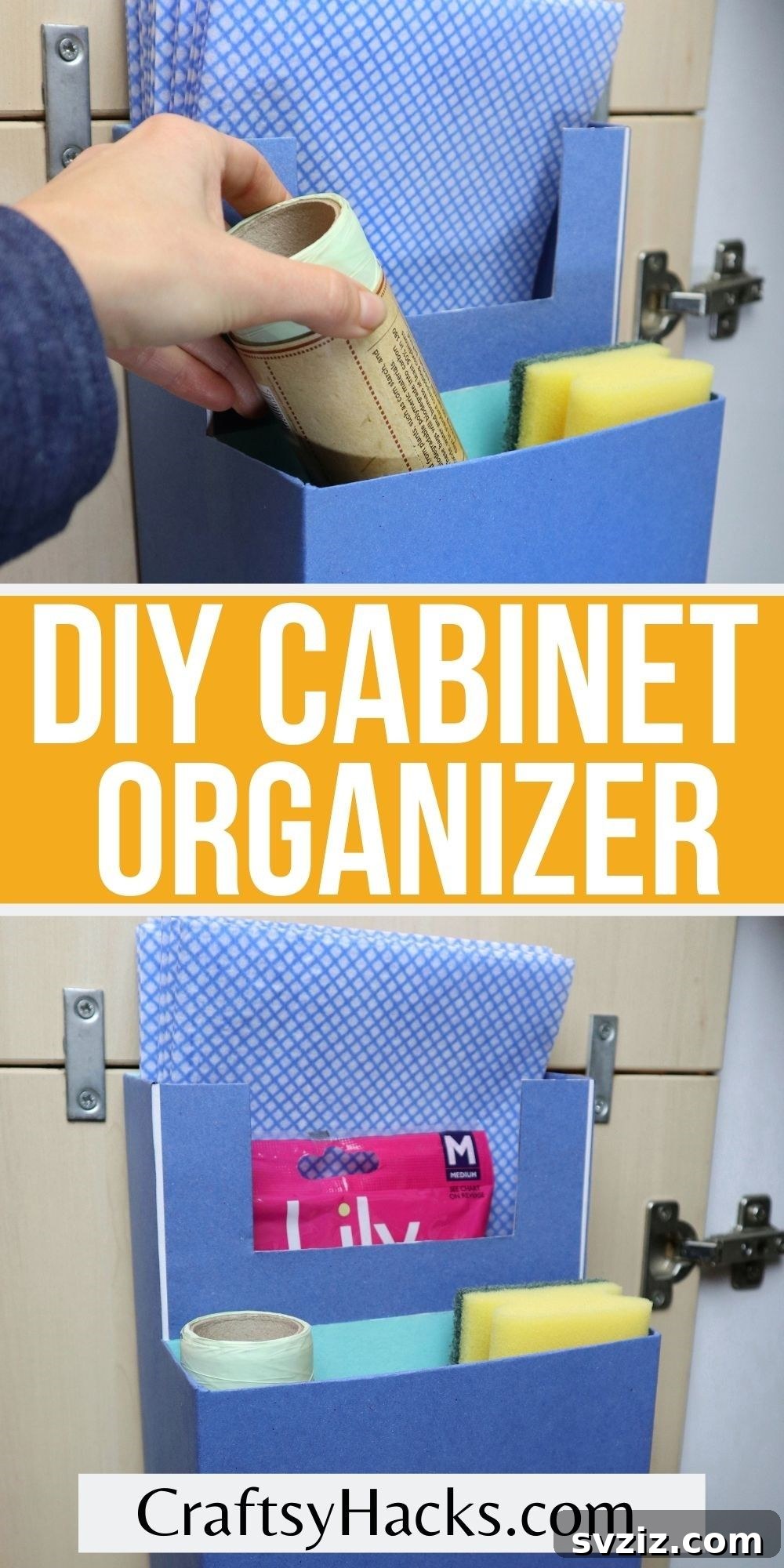 DIY cabinet organizer pinterest pin