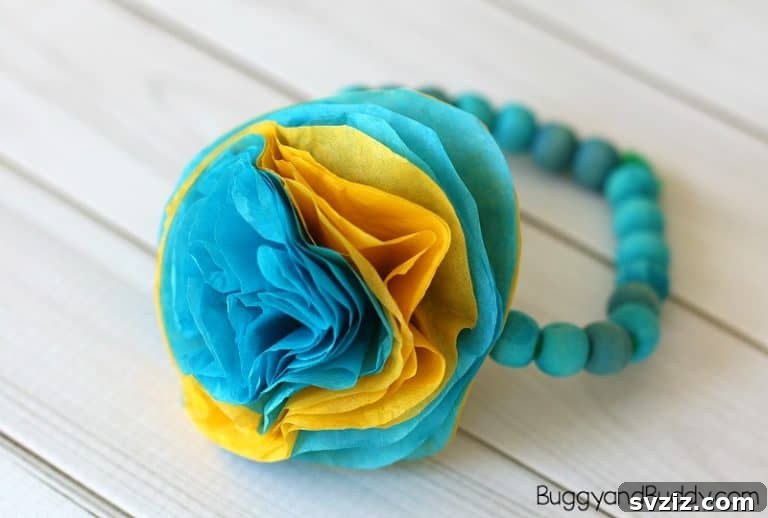 Cute Tissue Paper Flower Bracelet