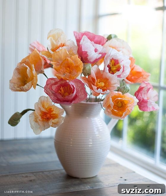 Elegant Tissue Paper Poppy Bouquet
