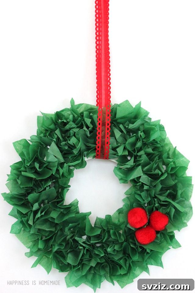 Colorful Year-Round Tissue Paper Wreath
