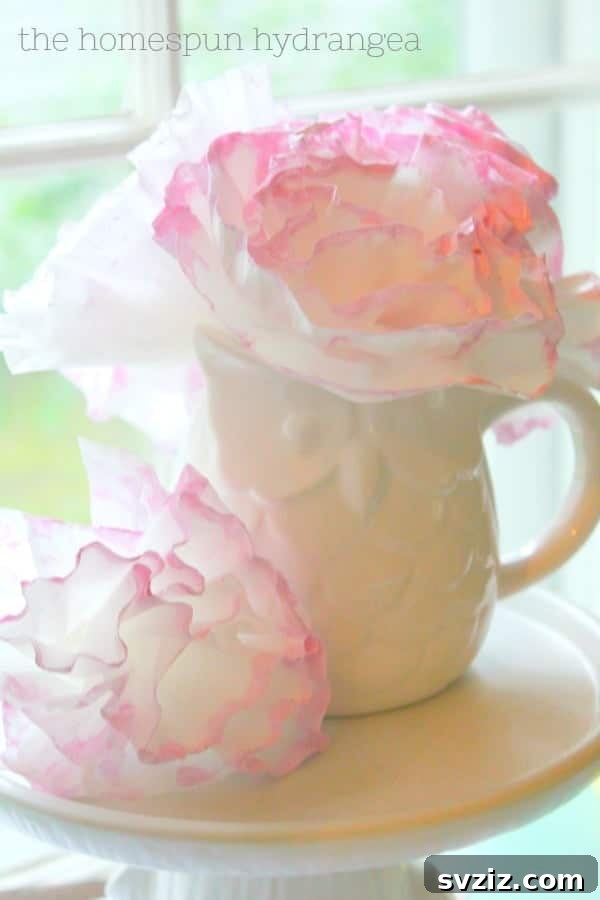 DIY Coffee Filter Peonies Craft