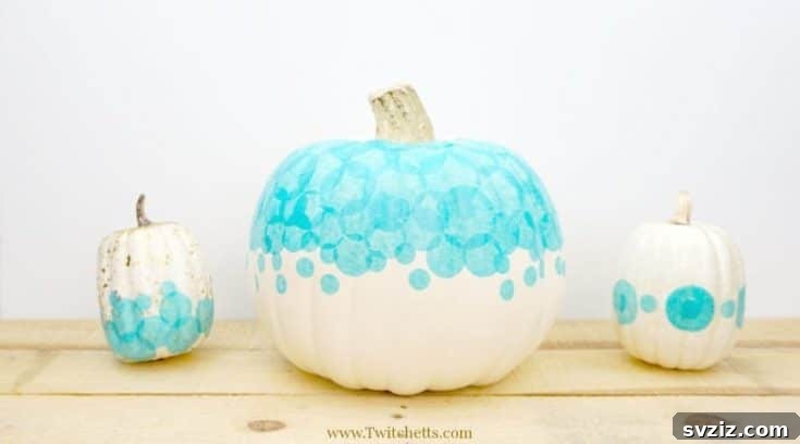 Unique Teal Tissue Paper Pumpkin Decor