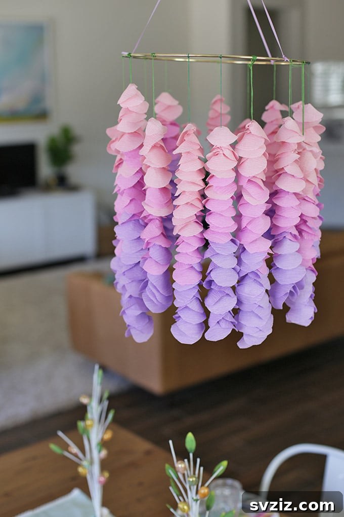 Ethereal Crepe Paper Wisteria Ring