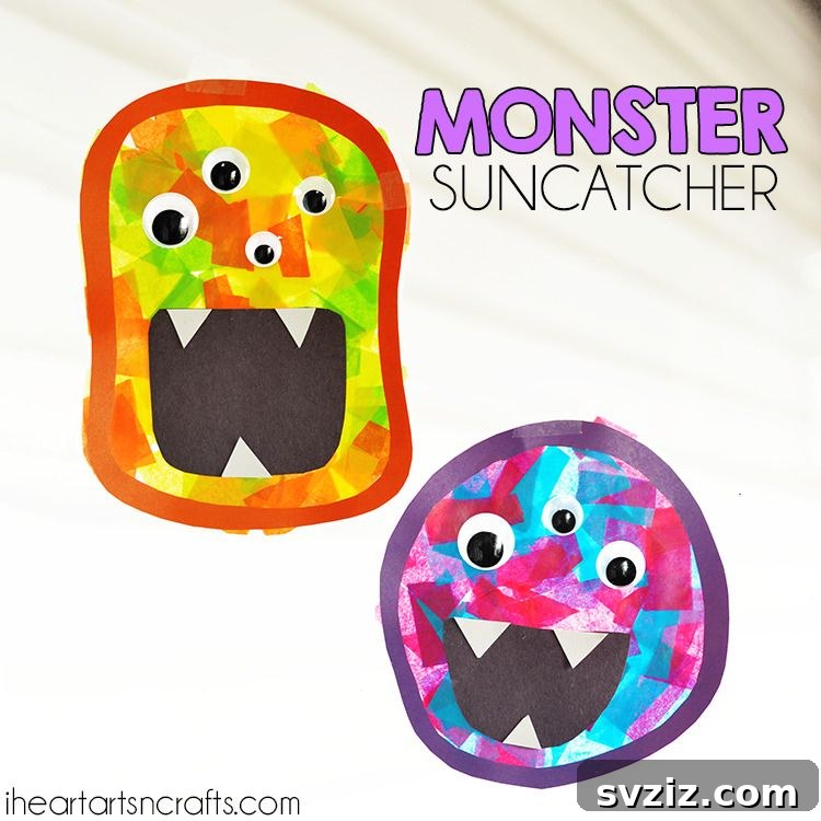 Cute Monster Suncatchers for Halloween