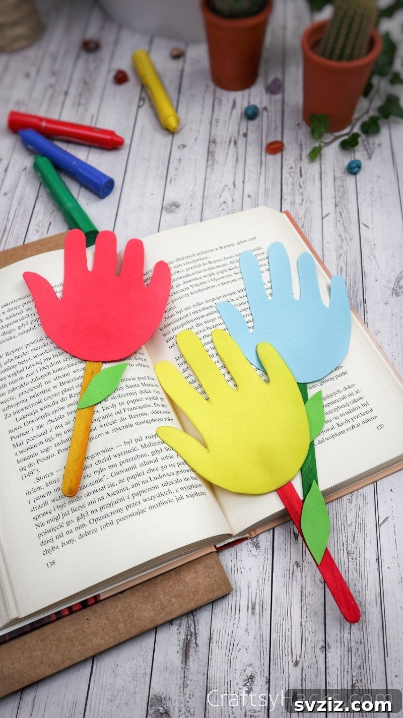 completed kids bookmark crafts