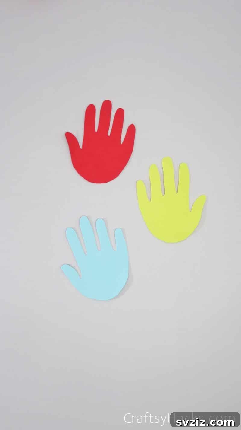 3 paper handprints