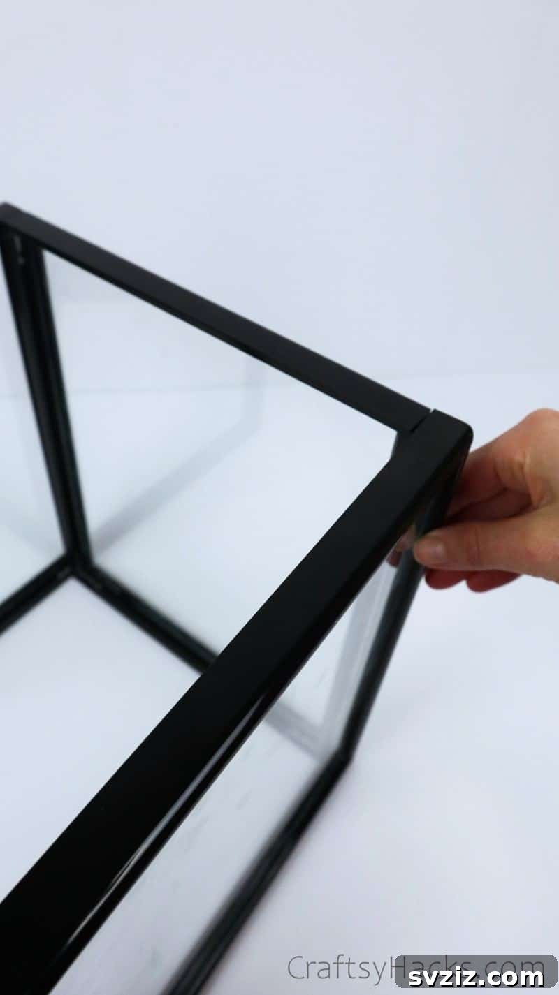 High-End Look Dollar Tree Lantern Craft 11 glueing frames together