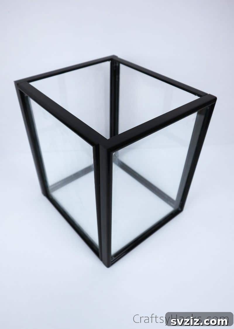 High-End Look Dollar Tree Lantern Craft 12 completed glued frame cube