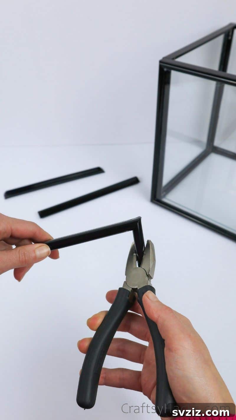 High-End Look Dollar Tree Lantern Craft 14 taking apart remaining frame with pliers