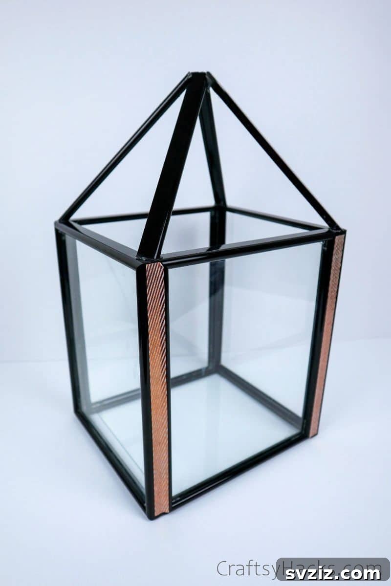 High-End Look Dollar Tree Lantern Craft 23 DIY frame lantern with washi tape on sides