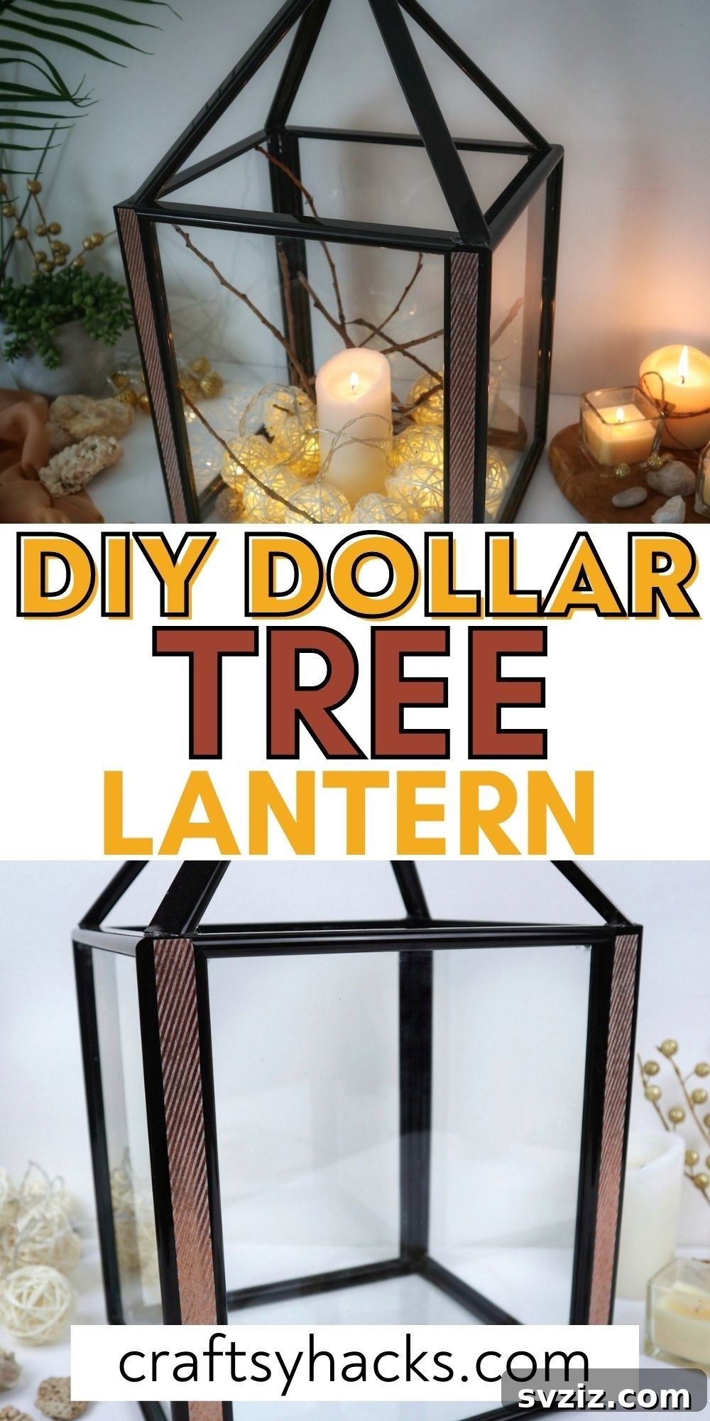 High-End Look Dollar Tree Lantern Craft 26 DIY dollar tree lantern