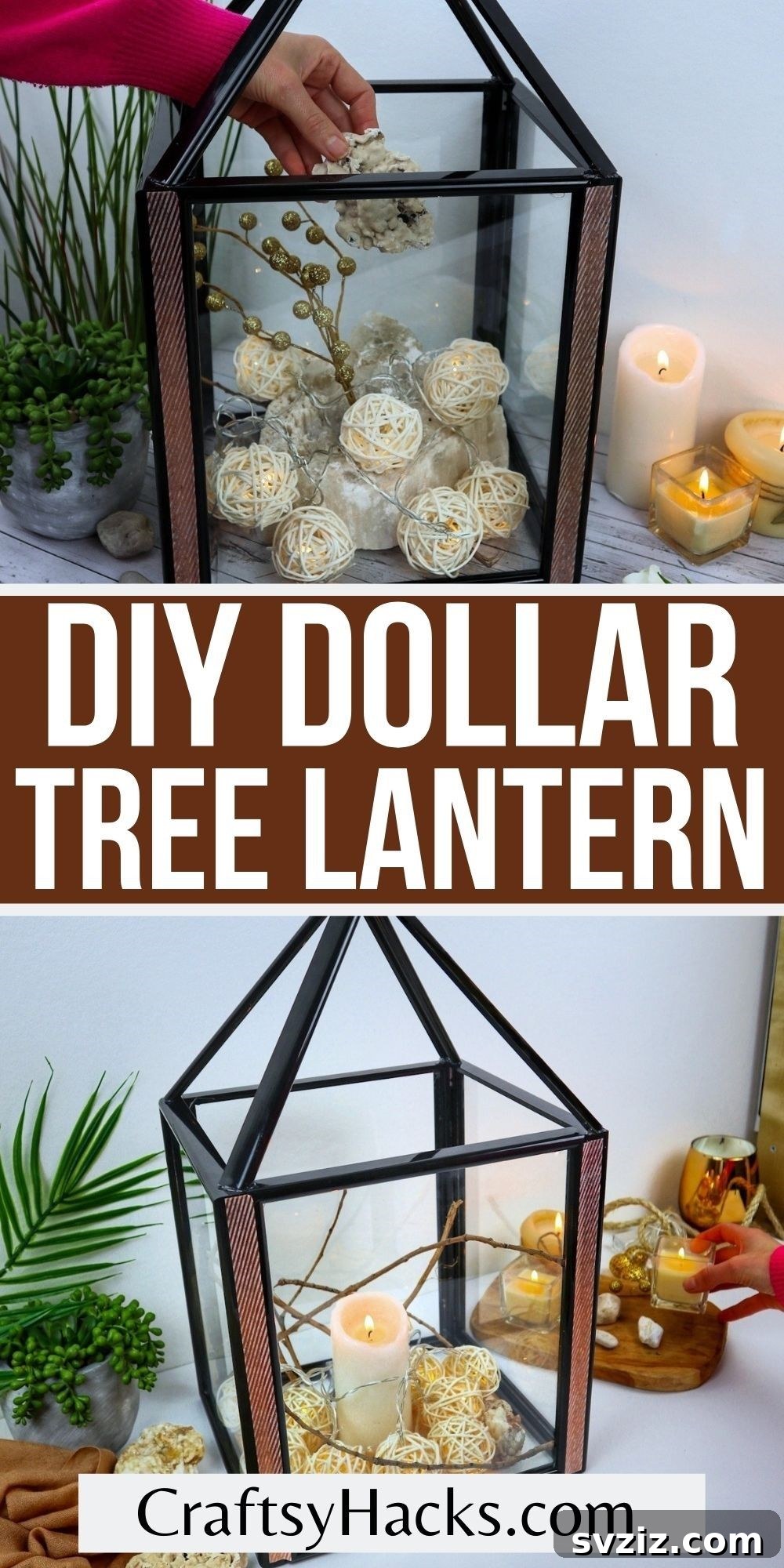 High-End Look Dollar Tree Lantern Craft 4 DIY dollar tree lantern