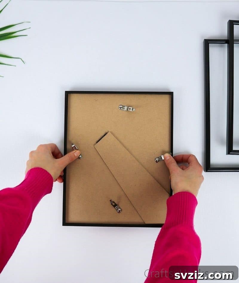 High-End Look Dollar Tree Lantern Craft 6 removing back of picture frame