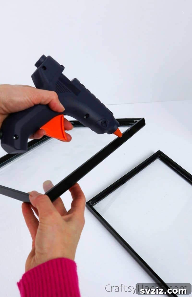 High-End Look Dollar Tree Lantern Craft 9 glueing dollar store frame
