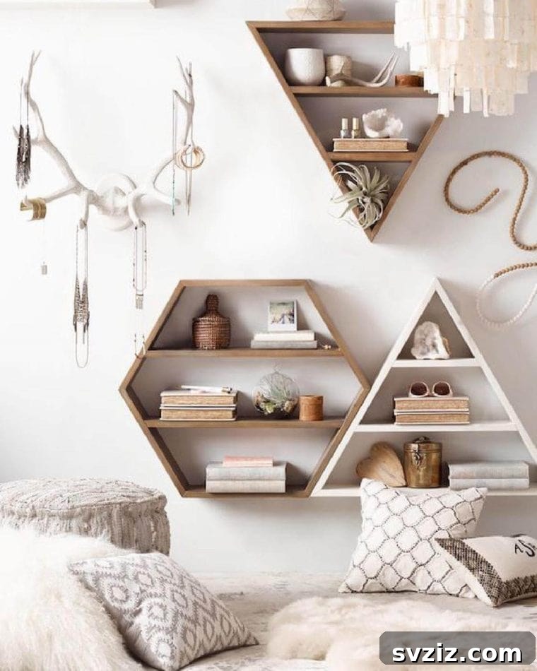 Mastering Micro Spaces: 40 Small Bedroom Organization Secrets 11 Animal head wall decor doubles as accessory organizer